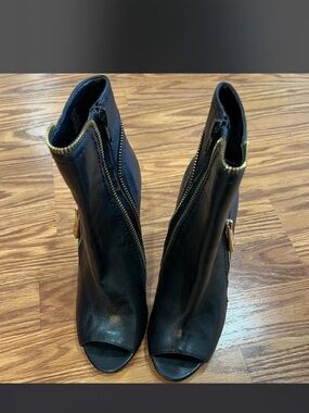 (Vince Camuto Peeptoe Klayton Booties in Black - Size US 5 / EU 35